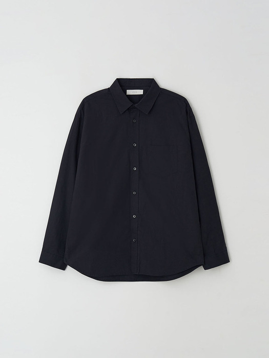 Simple Oversize twill shirt_Navy