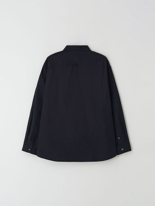 Simple Oversize twill shirt_Navy