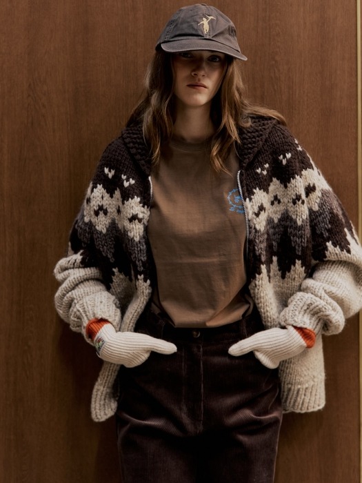 MERIBEL KNIT ZIP-UP JUMPER_BROWN