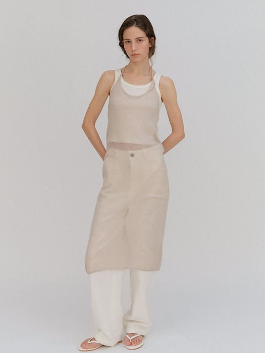 Kidmohair halter-neck knit dress_gray
