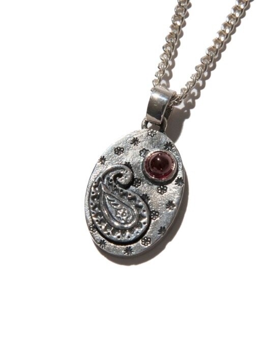 Paisley version - 2 necklace (silver,red)