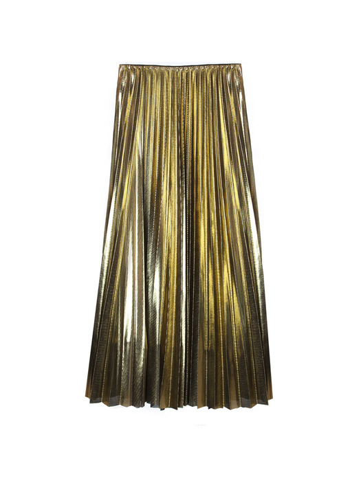 UWS-FS07 glitter pleat skirt[gold]