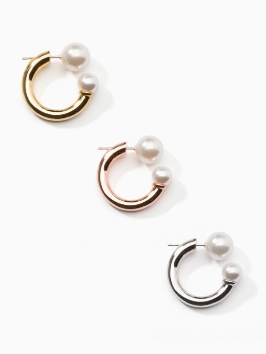 6*8 double pearl hoop earring