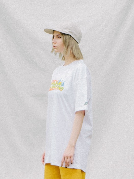 &quot;Back to the weekend&quot; Loose Fit Crewneck -White-