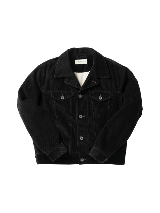 Corduroy Trucker Jacket Black