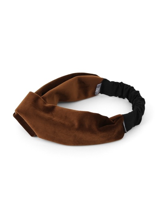 CROSS HAIR BAND / VELVET / BROWN