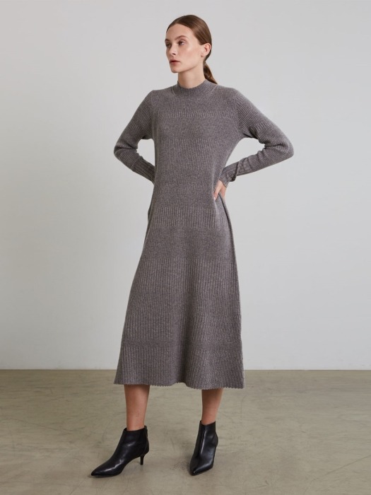 Melina knit dress, Stone grey