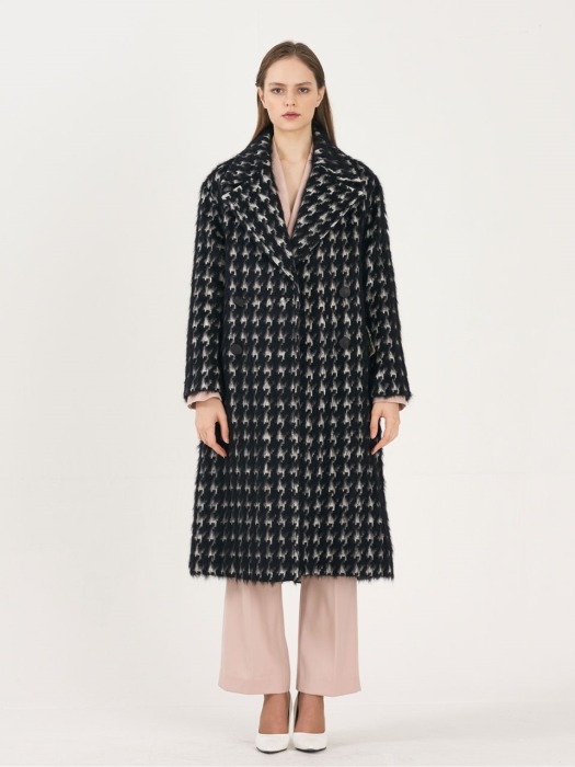 Royal Classical ITALY MOHAIR Oversize LONG-COAT_HOUNDSTOOTH-CHECK
