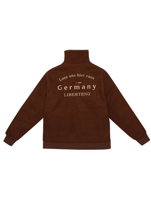 독일 로고 양털 모직 패딩자켓 / 브라운