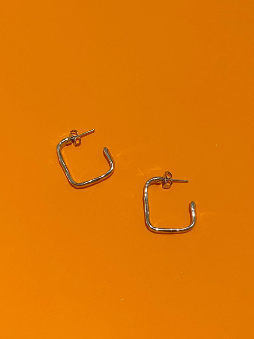 flow square 2 sliver earring