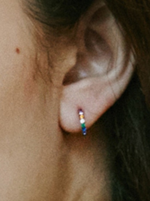 [Silver925] Rainbow Mini Hoop Earring