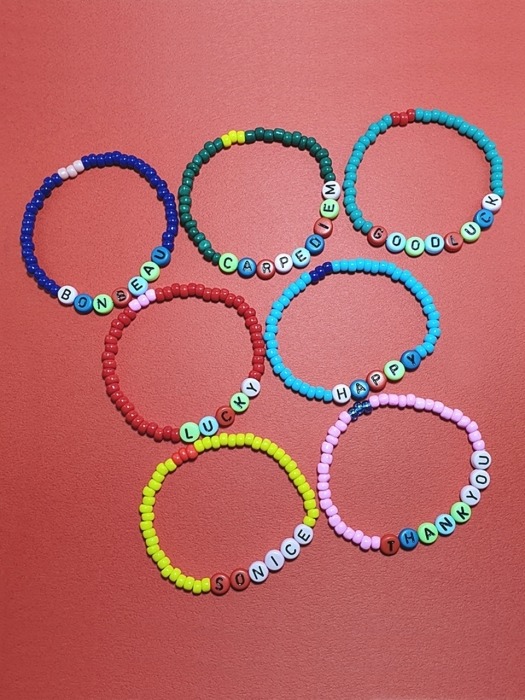 Initial color beads bracelet 컬러 이니셜 비즈팔찌 7color