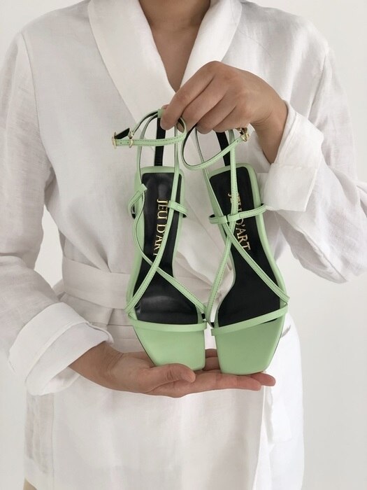 strappy chicago middle heel sandal apple green