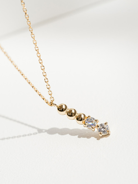 falling star bead necklace (14k gold)
