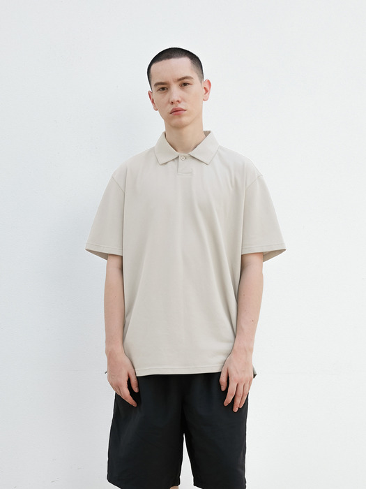 LOOSE FIT PIQUE COLLAR TEE (ivory)_HHTCM20124IVX