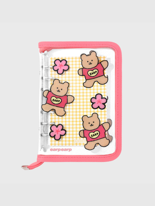 Blossom bear heart-pink(6hole diary)