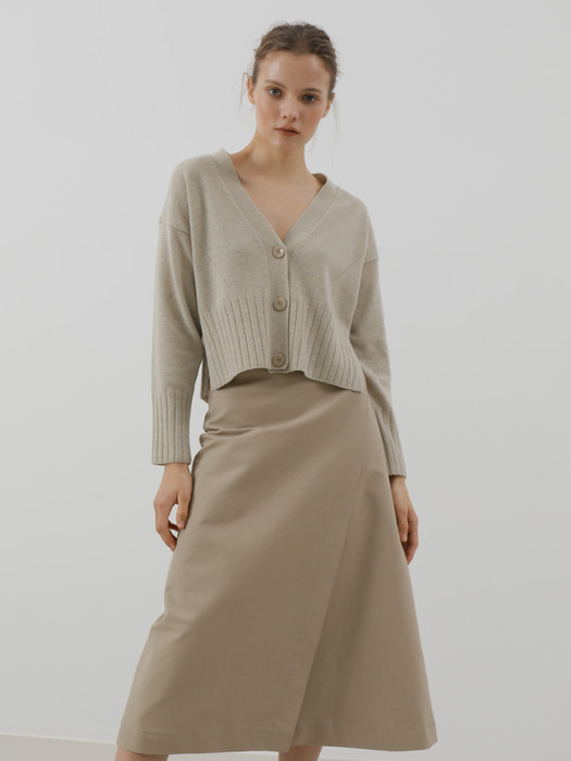 Cashmere wool-blended cardigan_Beige