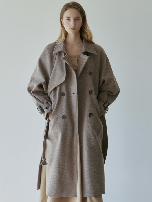 WOOL MIDDLE TRENCH COAT_LIGHT BROWN