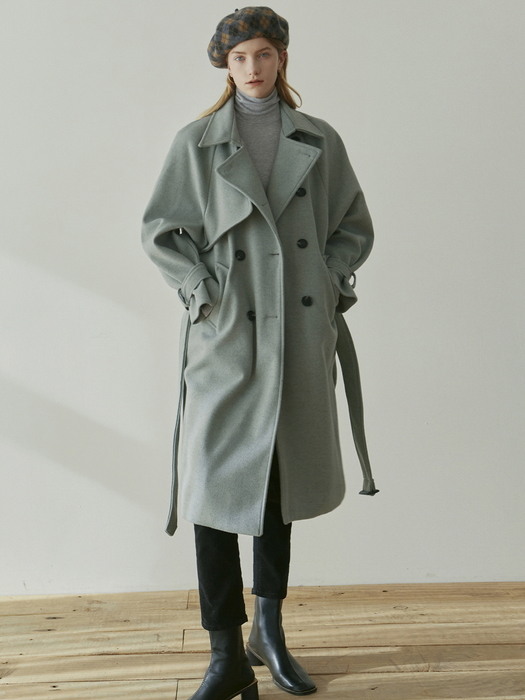 WOOL MIDDLE TRENCH COAT_LIGHT BROWN