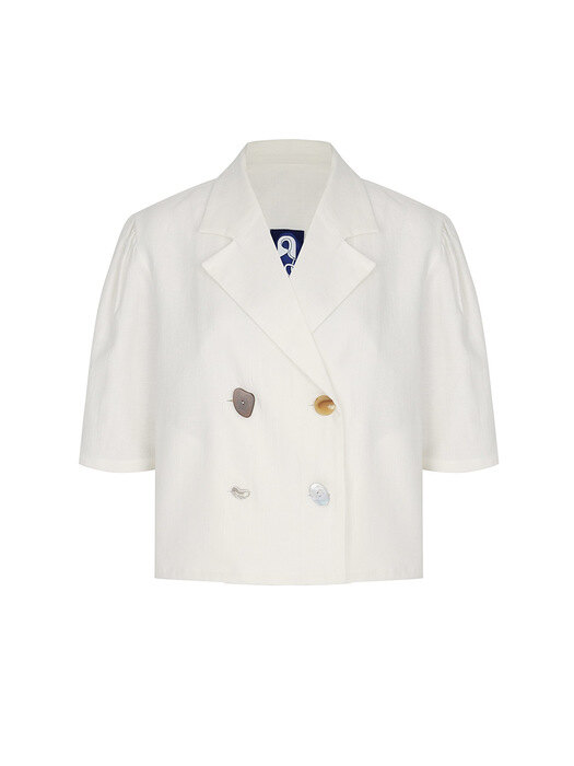 MONICA HALF SLEEVE JACKET BLOUSE_WHITE (EEOO1JKR05W)