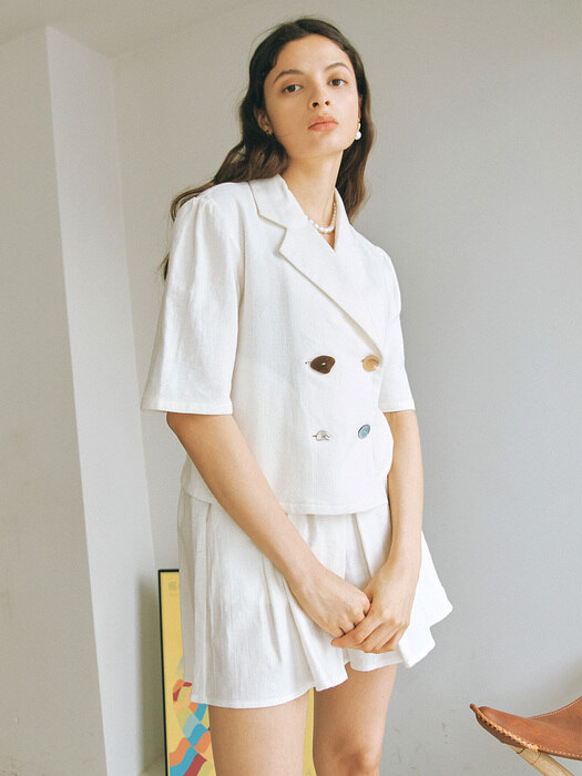 MONICA HALF SLEEVE JACKET BLOUSE_WHITE (EEOO1JKR05W)