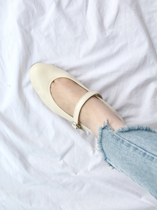 Dolly mary jane flate shoes_CB0037_cream