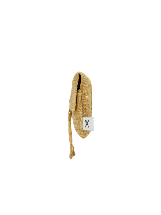 Lucky Pleats Knit Card Wallet Starry Gold