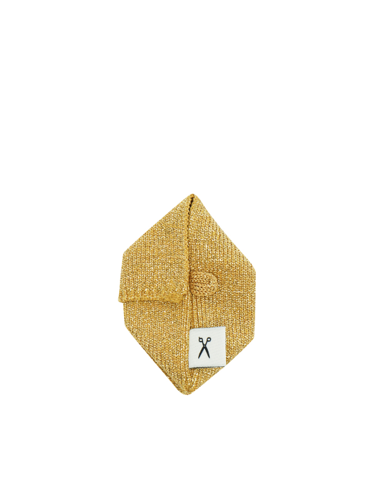 Lucky Pleats Knit Card Wallet Starry Gold