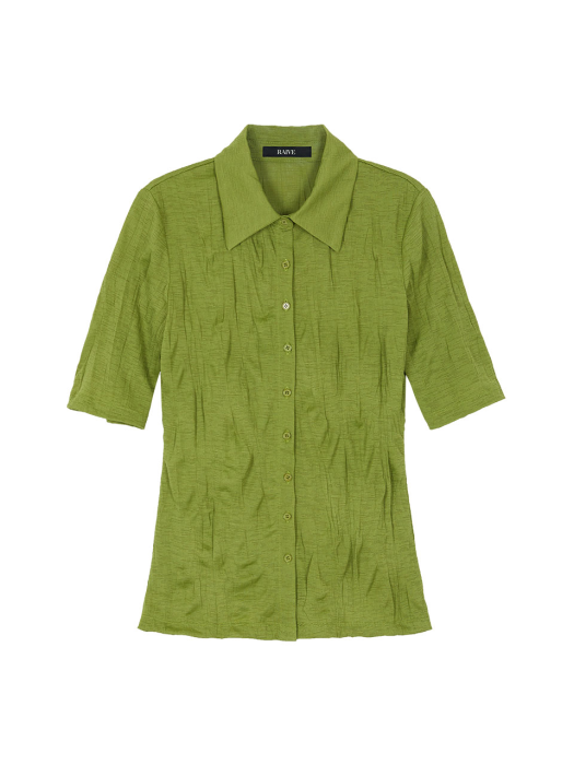 Wrinkle Jersey Shirt in Green VW1MB094-32