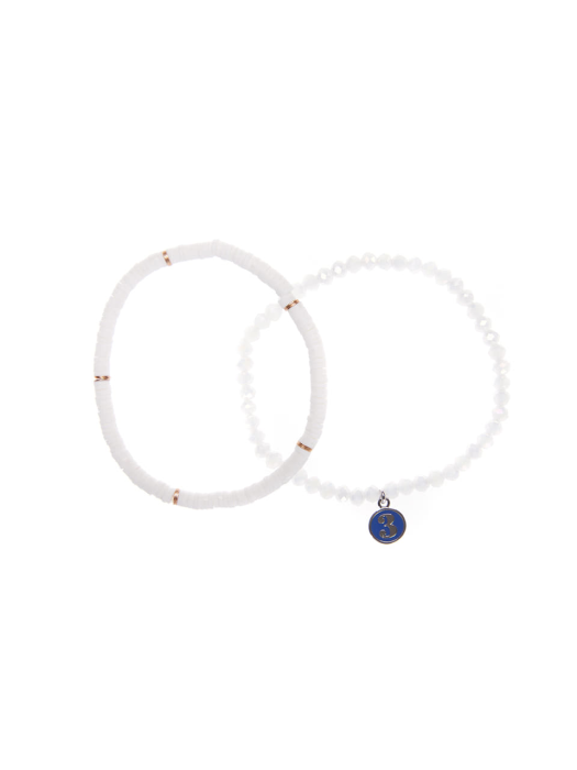 Weave / Twinkle double bracelet / White