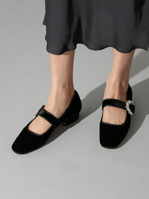 Cleo Velvet Maryjane Flat Shoes_2 colors