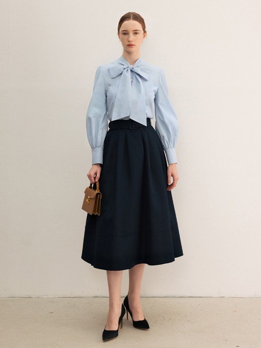 VAILA Waist tuck detail voluminous skirt (Polka dot black/Black/Beige/Navy)