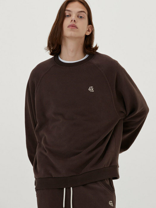 COTTON CASHMERE  MINI LOGO SWEATSHIRT_BROWN