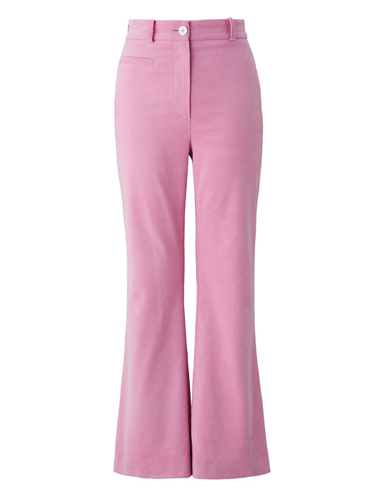 Corduroy semi bootscut pants - Pink