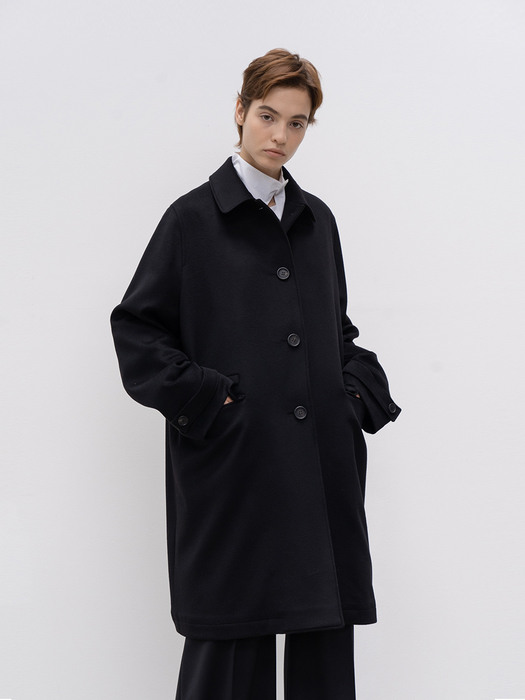 Black Single-Breasted Coat (JUJC105)