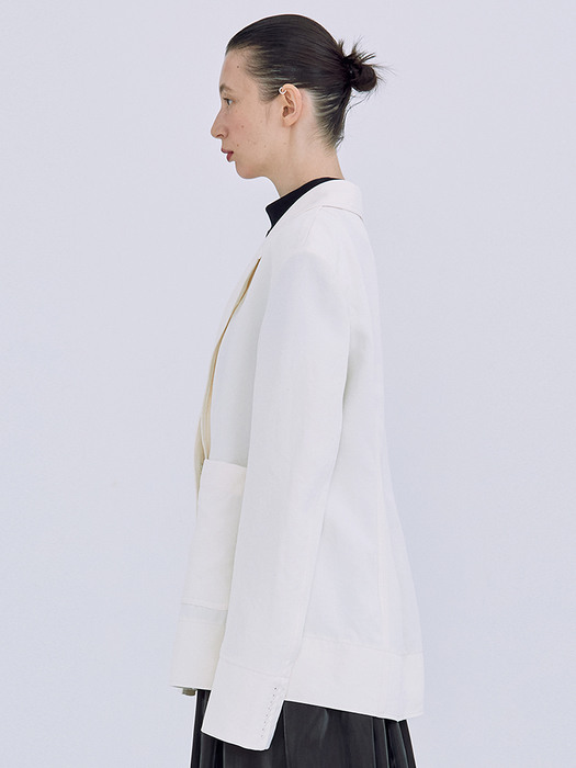 Stitch Collar Jacket_Ivory