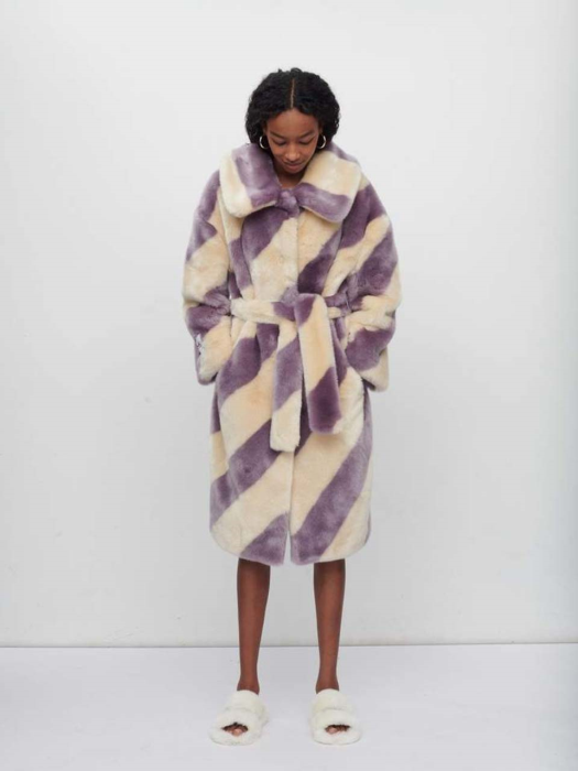 KATRINA COAT LAVENDER STRIPE