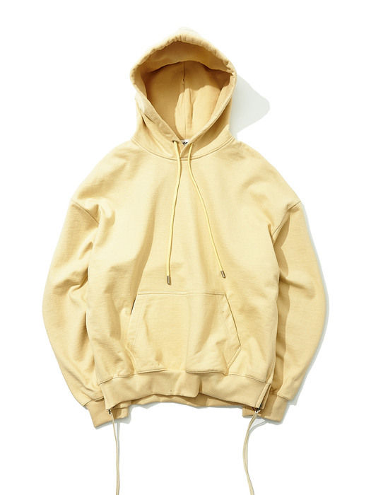 INSERT ZIP STRING PULL OVER HOODIE_YL