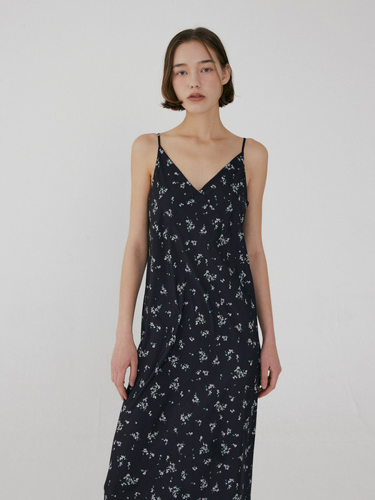 Blossom Patterned Slip Dress Navy (JWDR2E906N3)