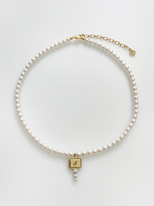 Pearl Number key Necklace