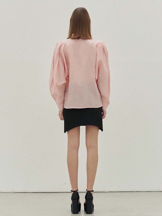 Myla Linen Puff Sleeve Shirt (Fog Pink)