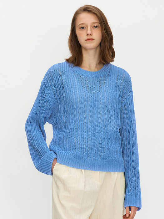 Sheer ribbed knit - Ecru