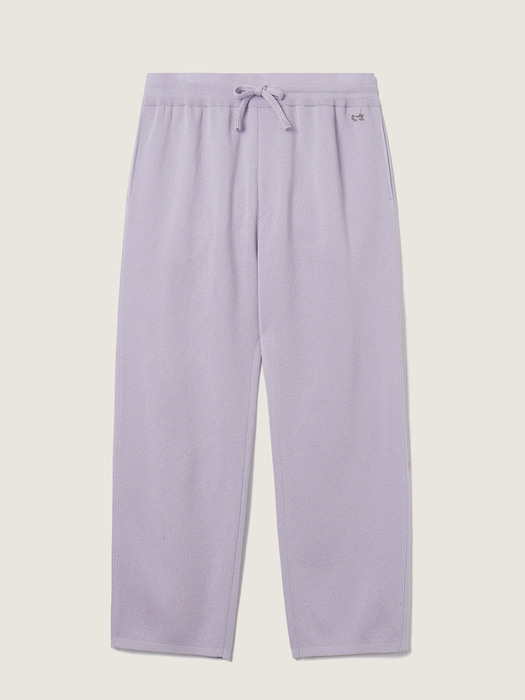 Milano rib oval fit cropped pants_Lavender