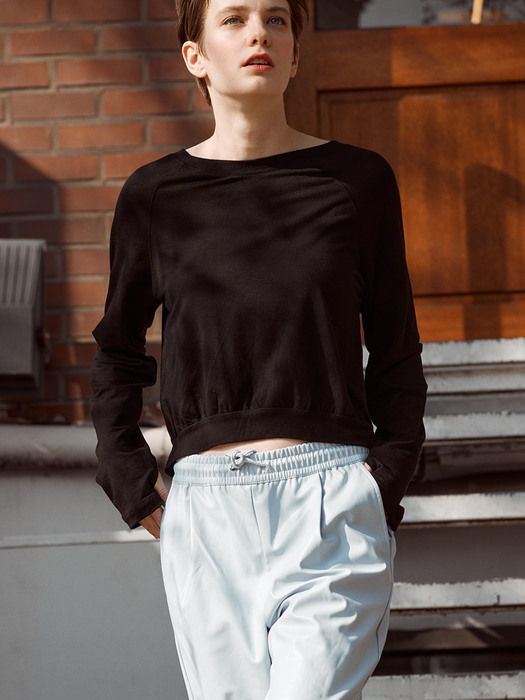 [City Outdoor] [2in1 SET] Back Point Crop T-shirt Set