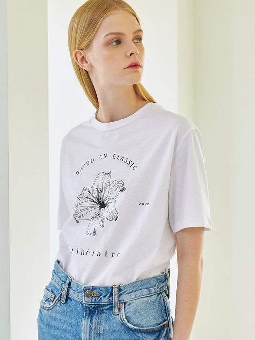 Drawing Flower T-Shirt - White