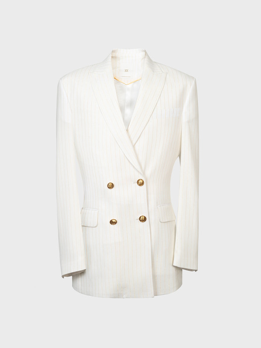 Pinstriped Double-Breasted Blazer(WOMAN)_UTH-SB04 