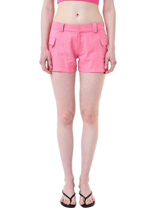 LOW WAIST SIDE POCKET SHORT PANTS_PINK