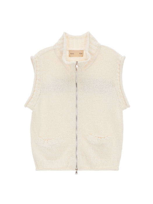 SPELL POINT KNIT VEST IN BEIGE