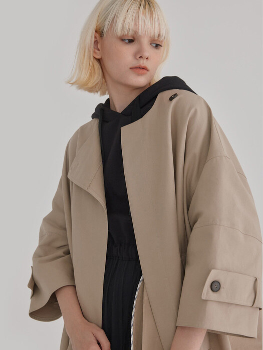 VOLUME TRENCH COAT(BEIGE)