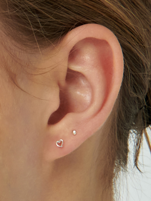 [2SET][Silver925] TS053+TS054 Cute heart pearl earrings